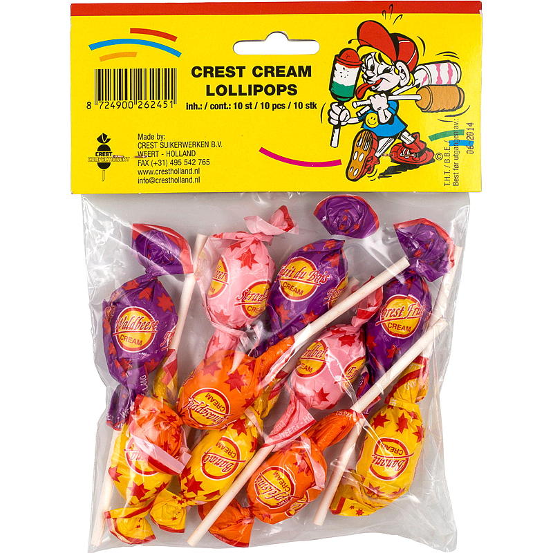 Cream lollipops 10-pk