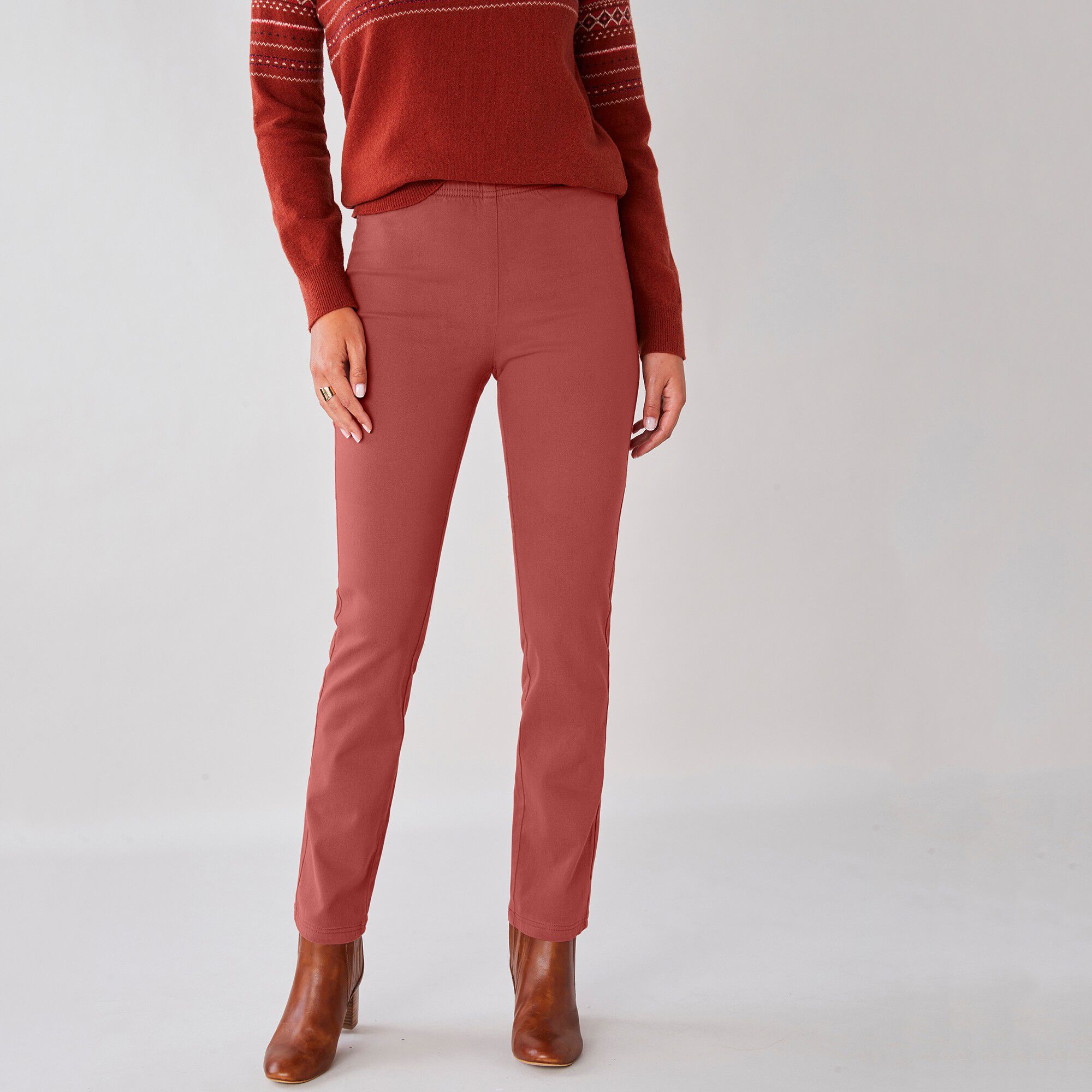 Pantalon sculptant effet ventre plat taille élastiquée