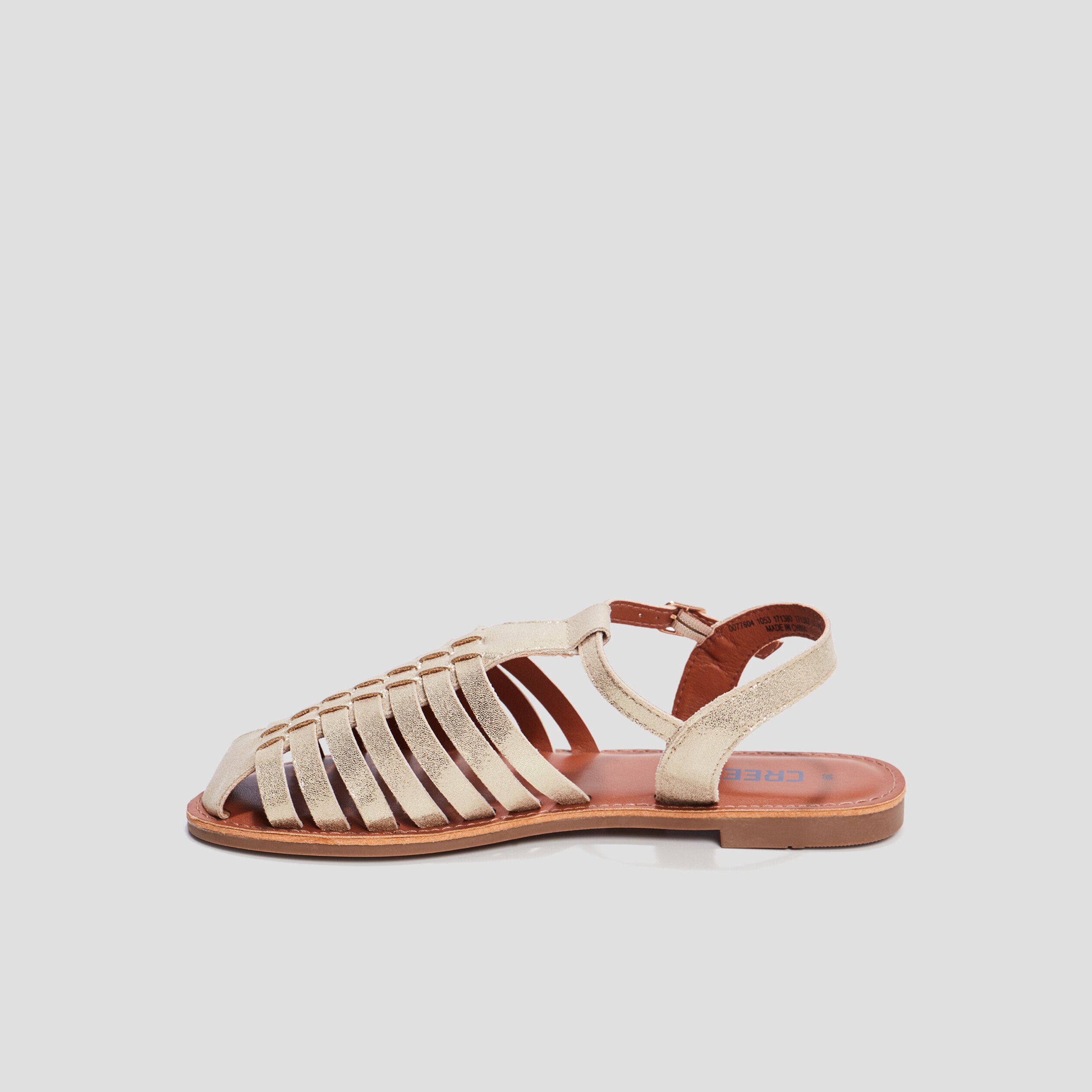 Sandales multibrides Creeks jaune or femme | La Halle