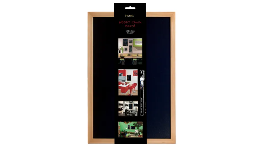 Securit Wandtafel 40X60,Teak inkl. 1 Stift schwarz