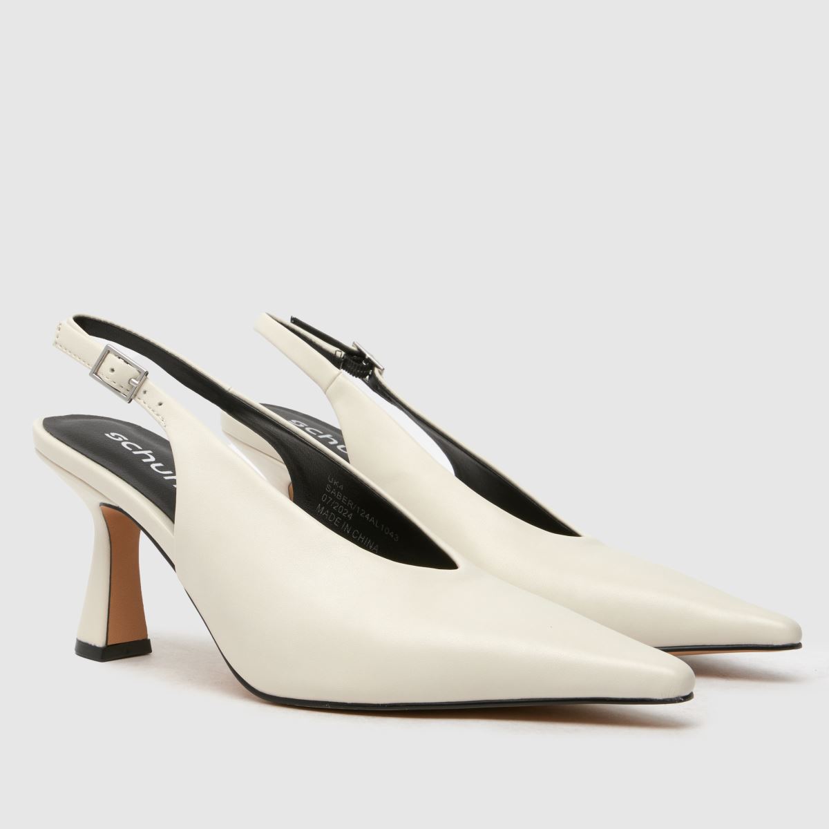 Schuh – Saber – Vita höga klackar med slingback-motiv