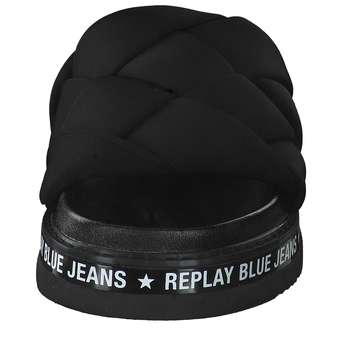 Replay Muddy Braid Pantolette in schwarz