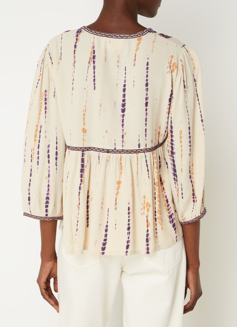 ba&sh Tunic with balloon sleeves and print