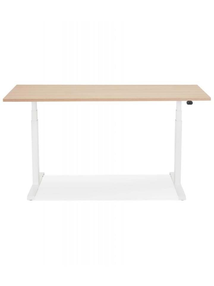 KADIMA DESIGN Elektrischer Sitz-Steh-Schreibtisch aus Holz und Metall | Modern in Beige-Weiß günstig kaufen