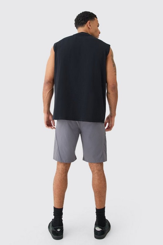 Oversize Worldwide Tanktop mit Borg-Applikation