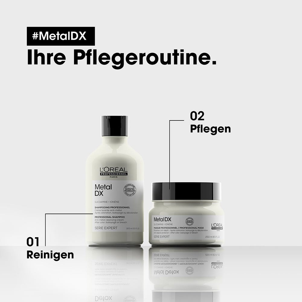 L'Oréal Professionnel Paris Serie Expert Metal DX Maske, für coloriertes und geschädigtes Haar, langanhaltende Farben & Glanz 250 ml