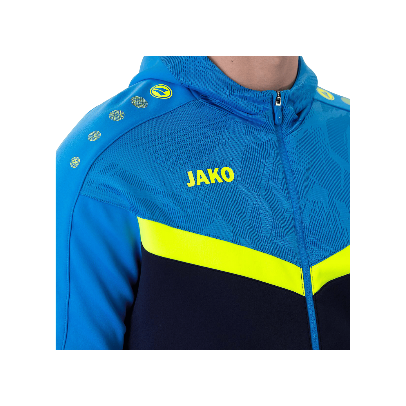 JAKO Icon Kapuzenjacke Blau Gelb F914