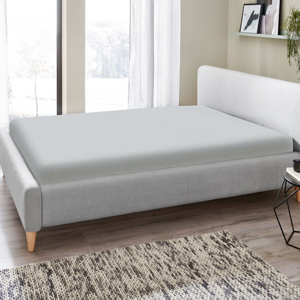 Spannbetttuch Flannel, 90-100 x 200 cm, hellgrau