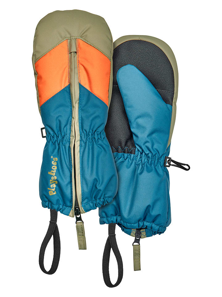 Playshoes Funktionsfäustlinge in Blau/ Orange/ Khaki günstig kaufen