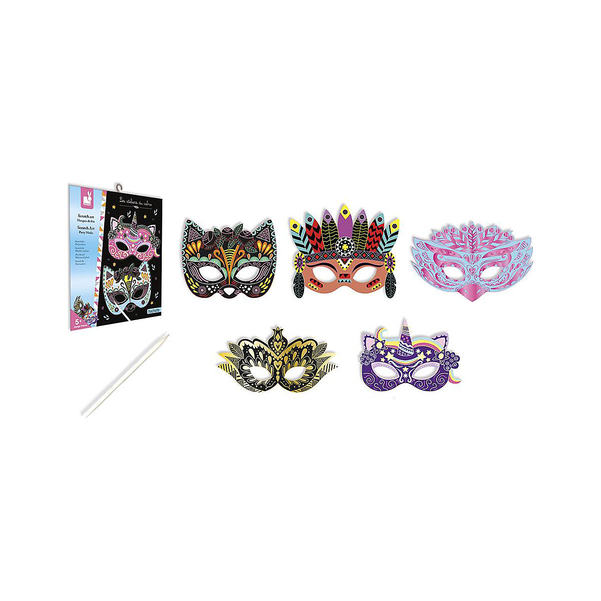 Kreativ-Set Kratzbilder Partymasken