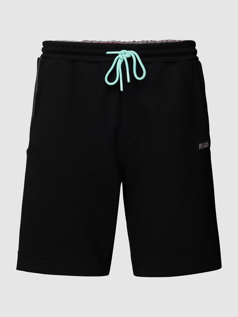 Sweatshorts mit Label-Detail Modell 'Headlo' in schwarz