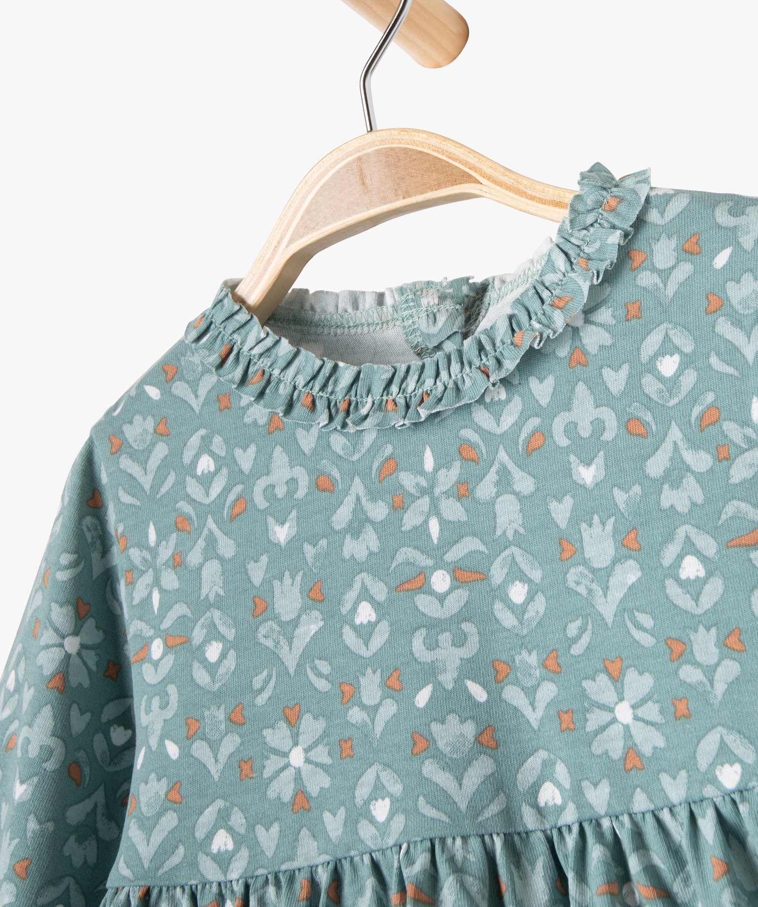 Tee-shirt manches longues ample et imprimé bébé fille bleu | GEMO