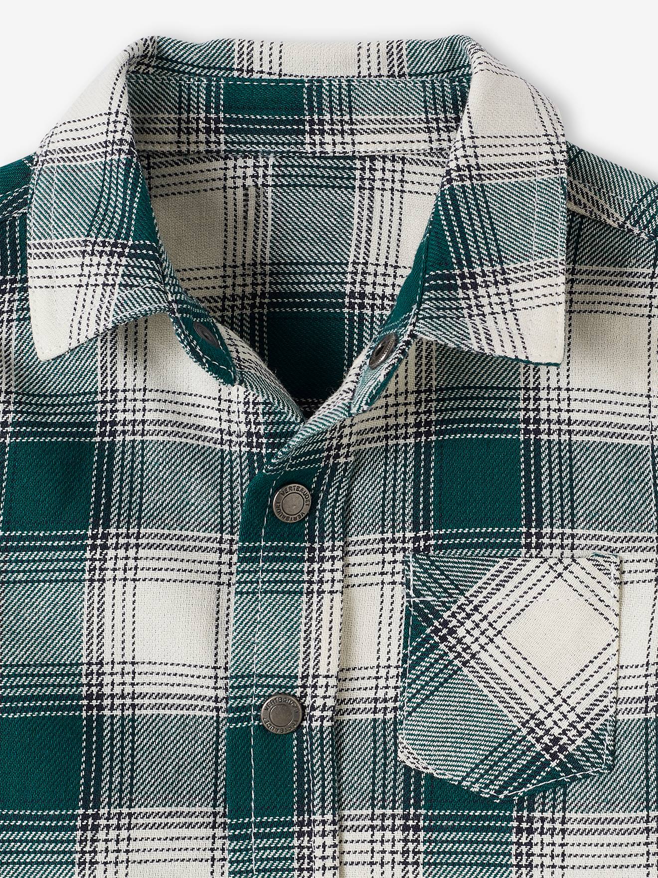 Chemise flanelle bébé à carreaux carreaux vert