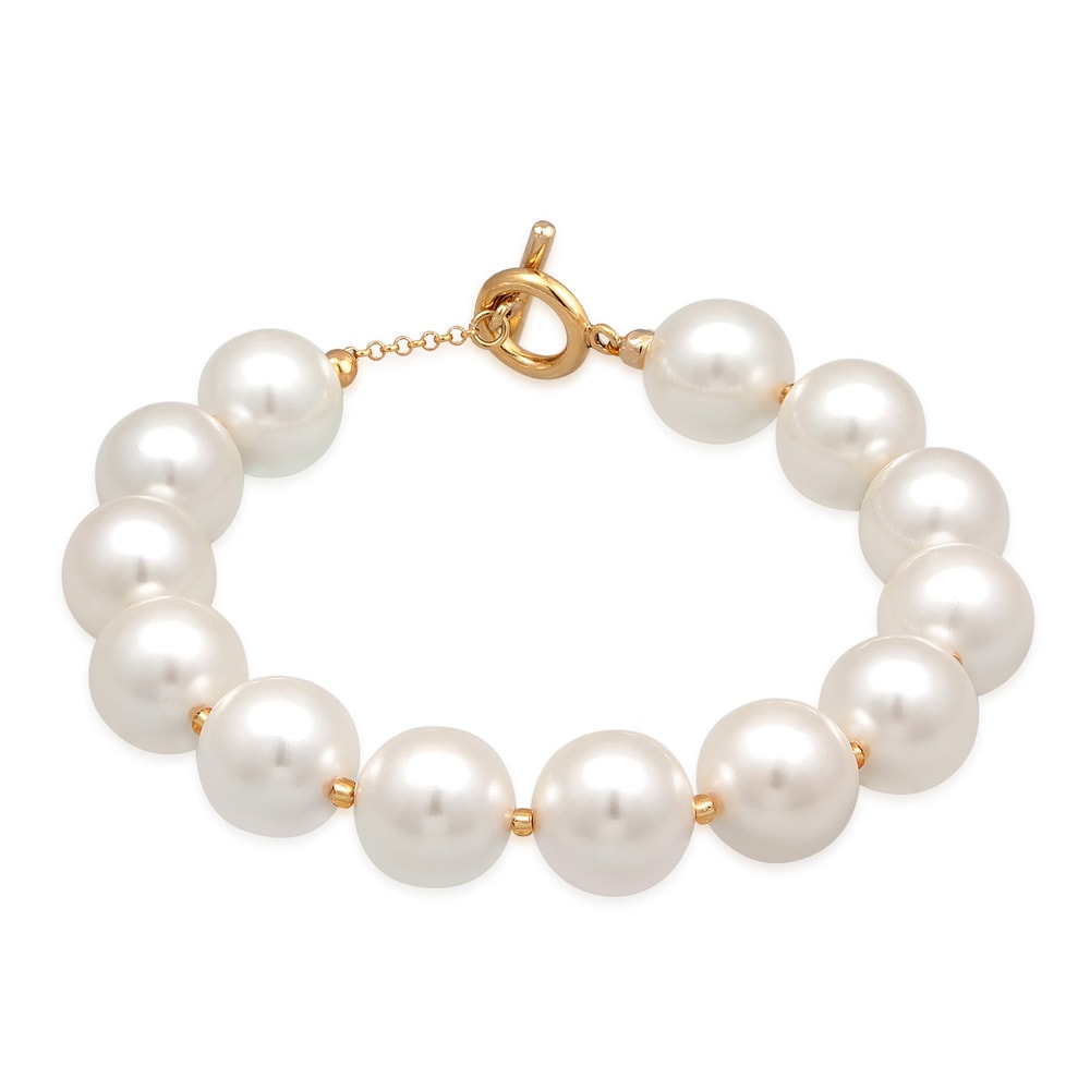 Elli Elli Bracelet Femmes Tendance classique T-Bone avec perles de coquillage en argen Bracelet