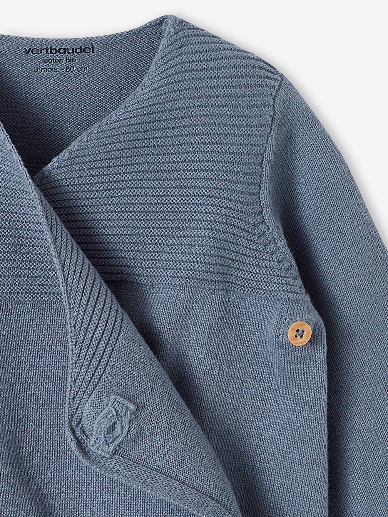Vertbaudet Bio-Kollektion: Strickjacke für Neugeborene Oeko-Tex - grau meliert