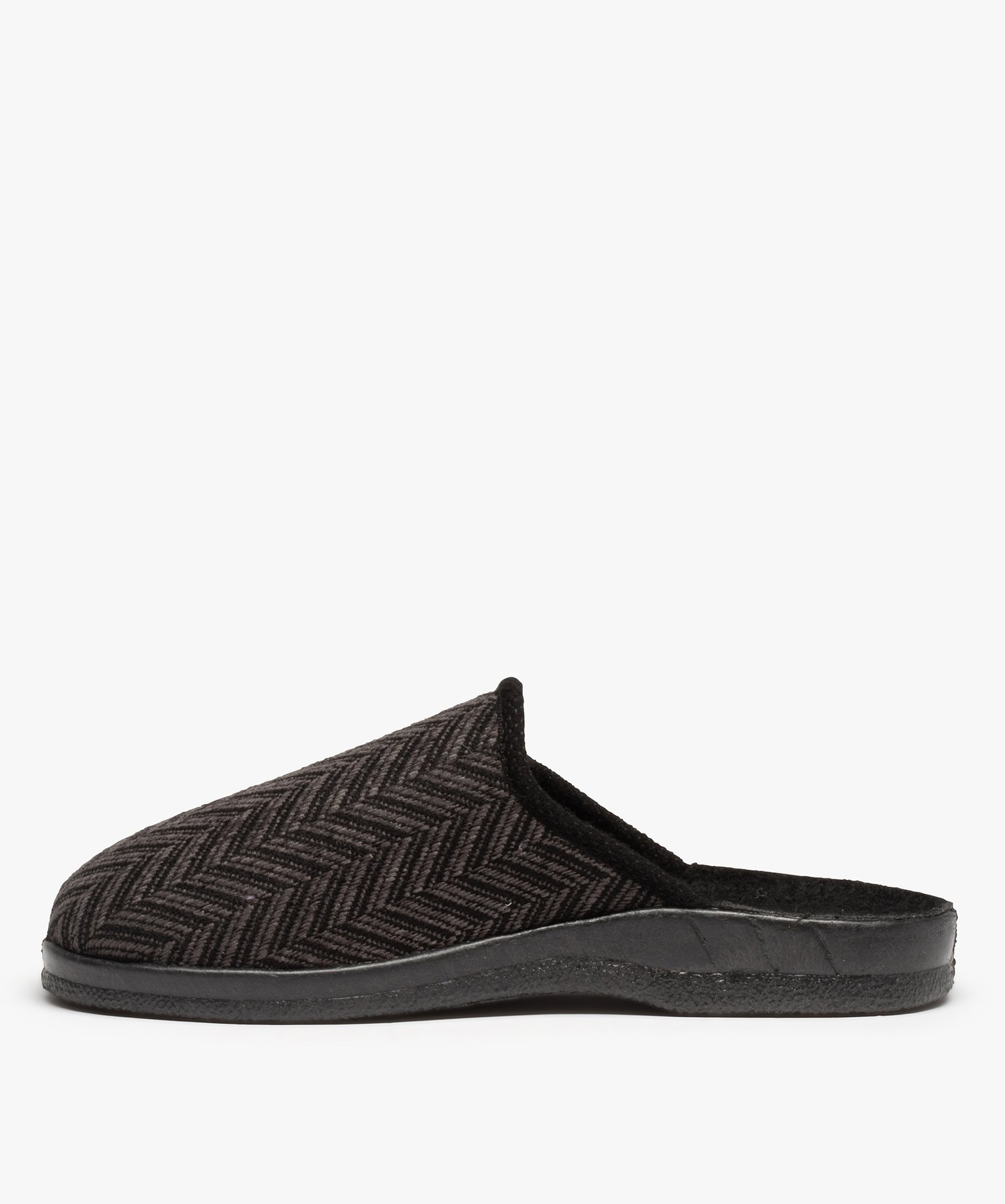 Chaussons mules confort à chevrons homme gris | GEMO