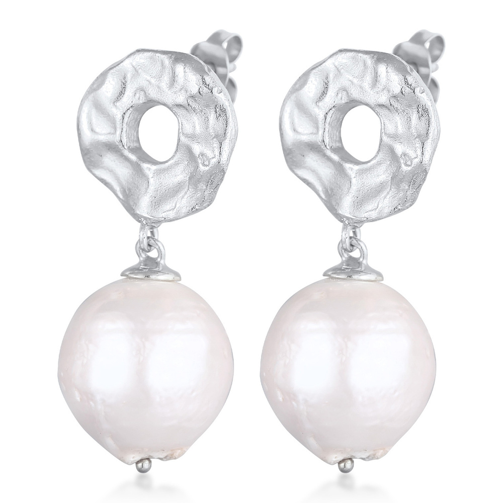 Elli PREMIUM Elli PREMIUM Boucles d'Oreilles Femmes Pendentif d'oreilles Baroque structuré ave Boucles d'oreilles