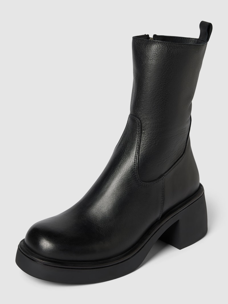 Stiefelette mit Blockabsatz in schwarz