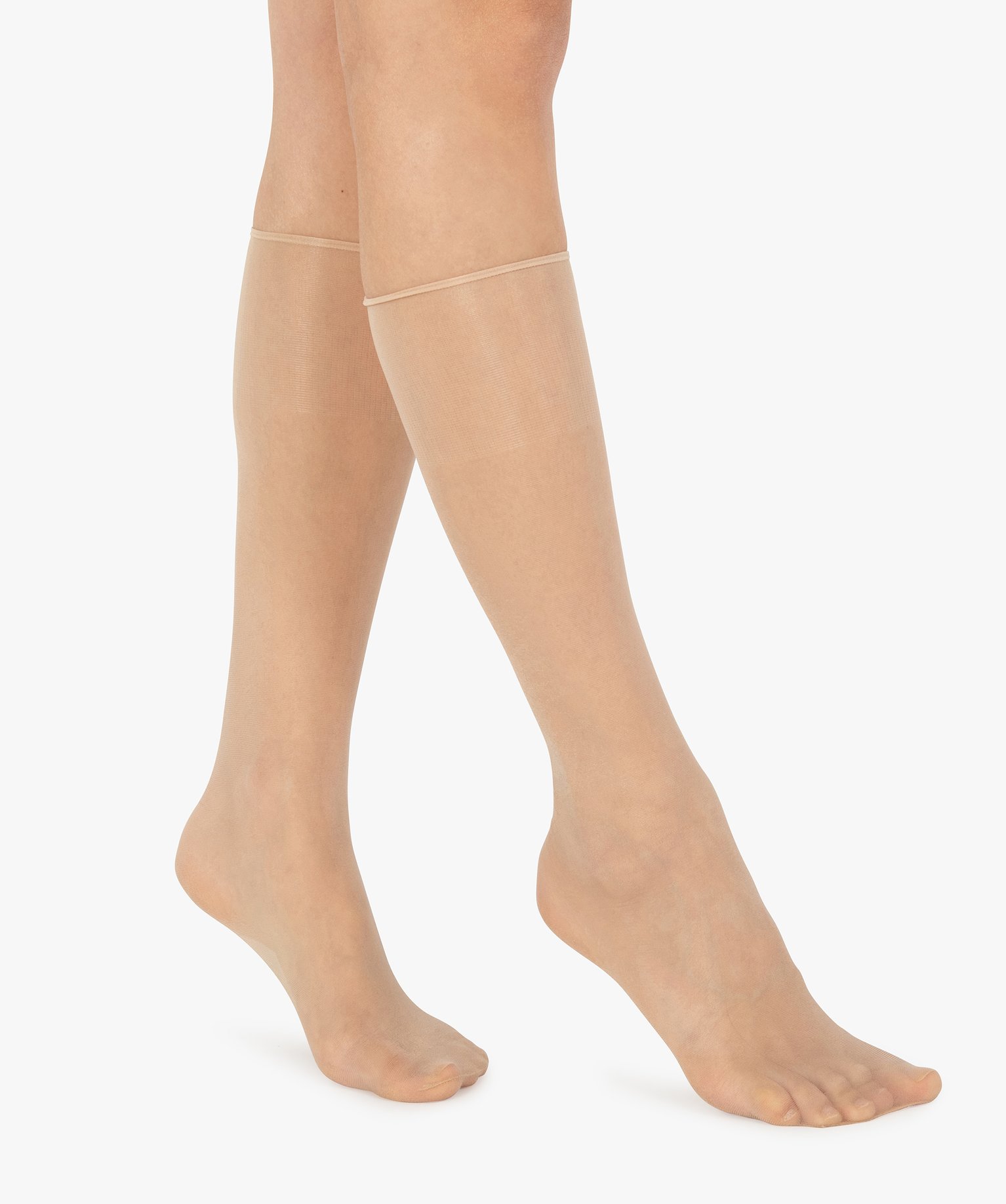 Mi-bas femme transparents voile nude (lot de 2) - Sublim DIM | GEMO