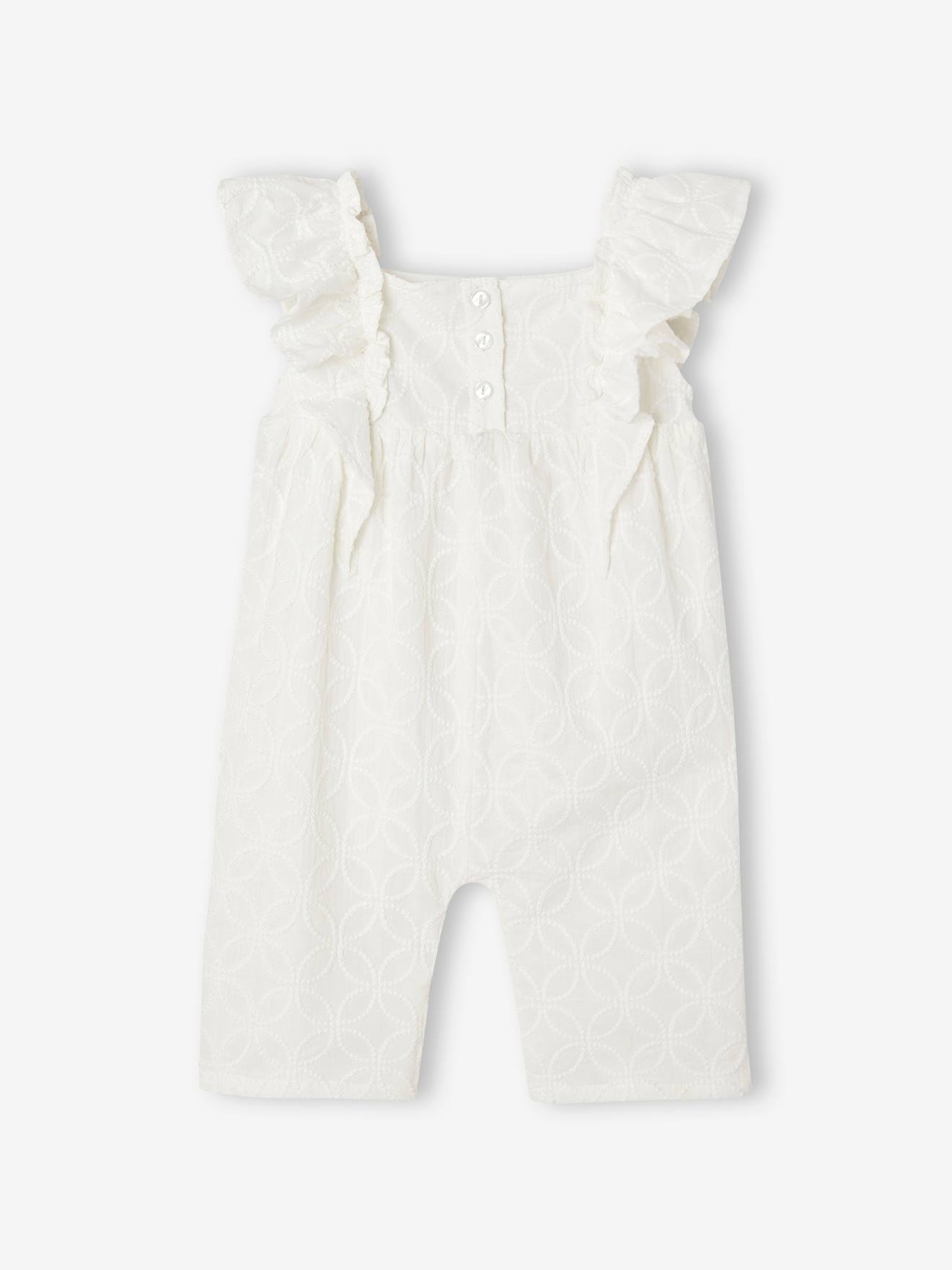 Vertbaudet Festlicher Baby Overall mit Stickereien - wollweiß