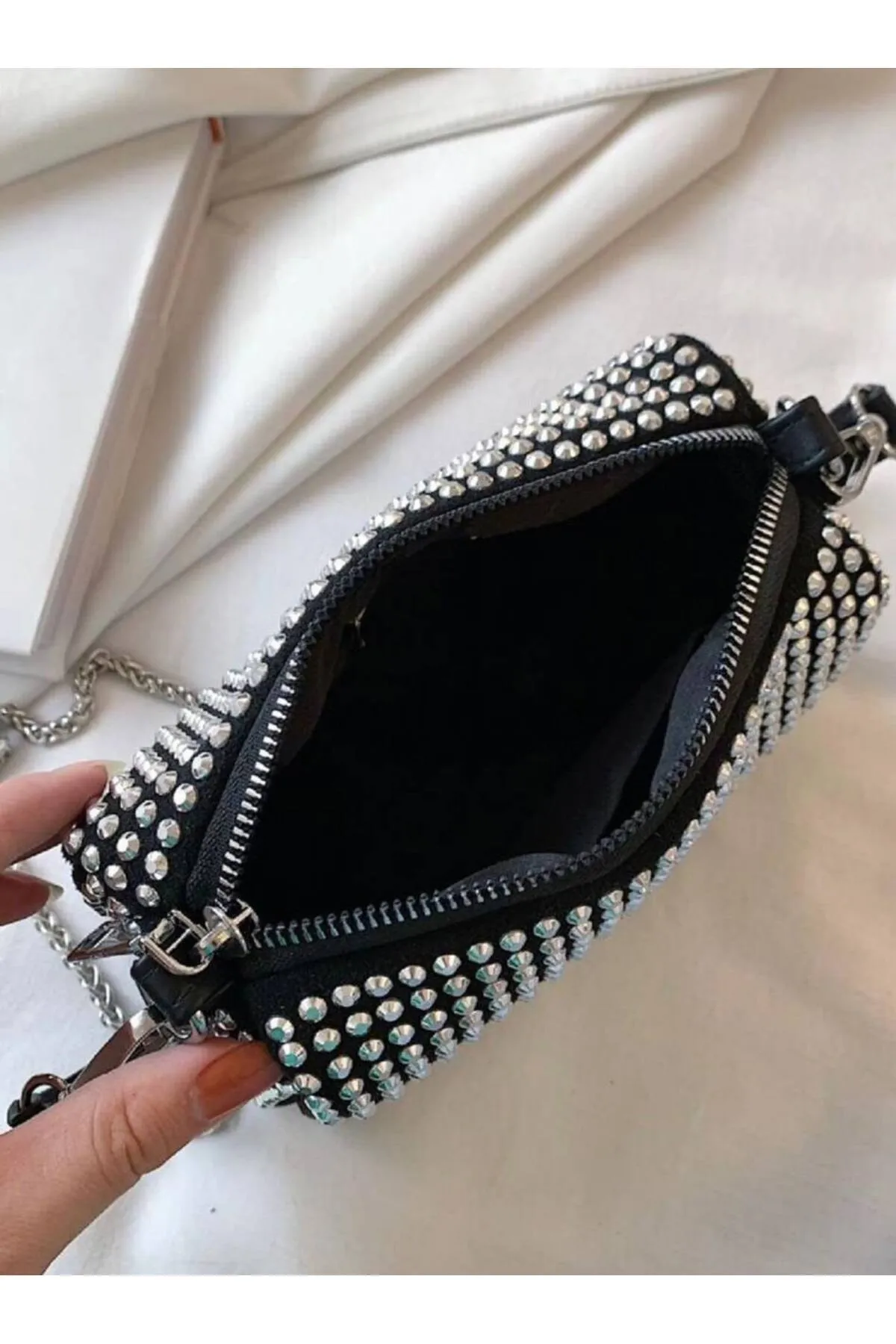 Fiori  Abendtasche - Schwarz - Unifarben