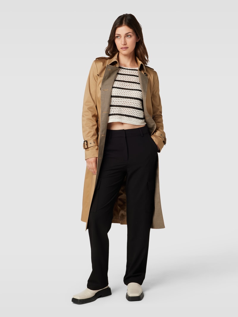 Trenchcoat mit doppelreihiger Knopfleiste in schlamm