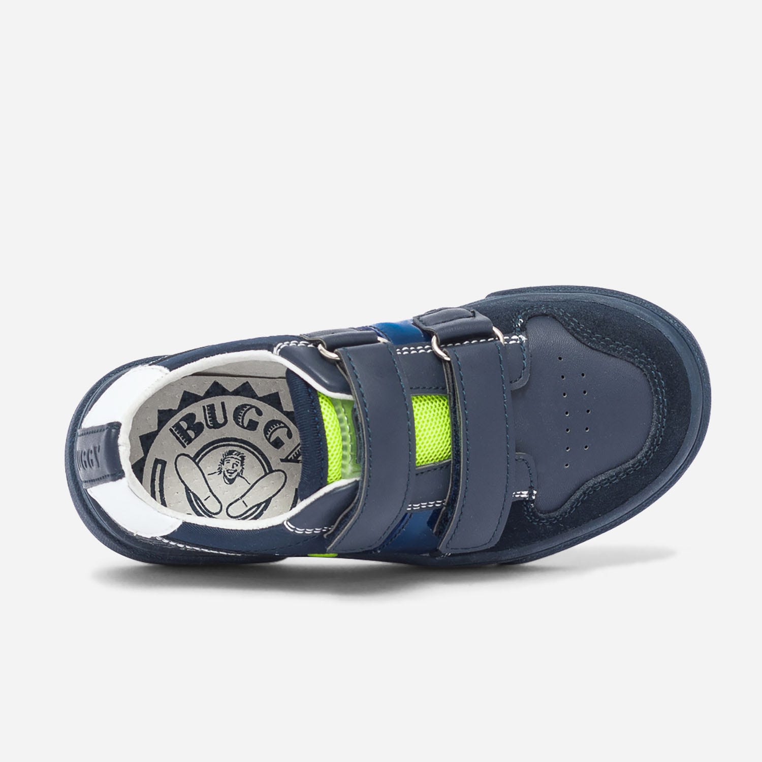 Tennis BUGGY bleu marine et jaune fluo