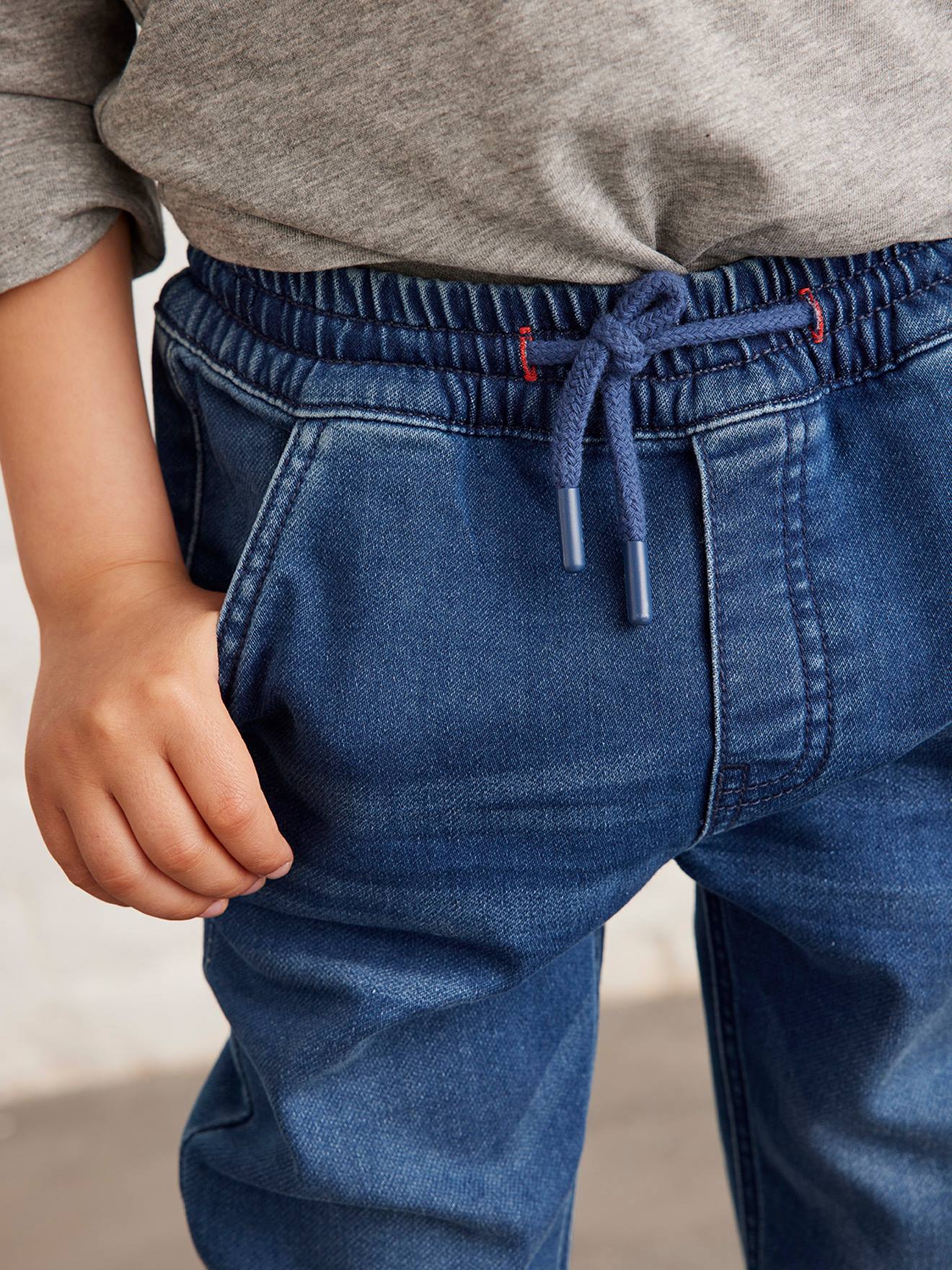 Pantalon jogger en molleton effet denim facile à enfiler garçon stone