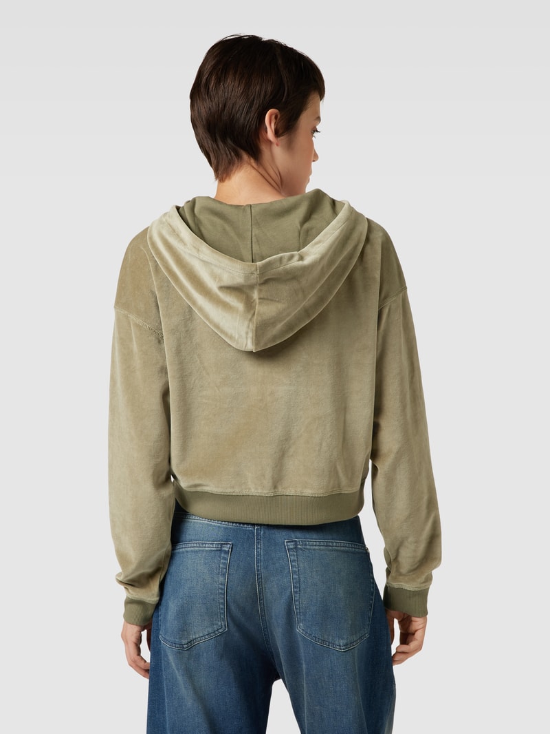 Sweatjacke mit überschnittenen Schultern und Eingrifftaschen in khaki