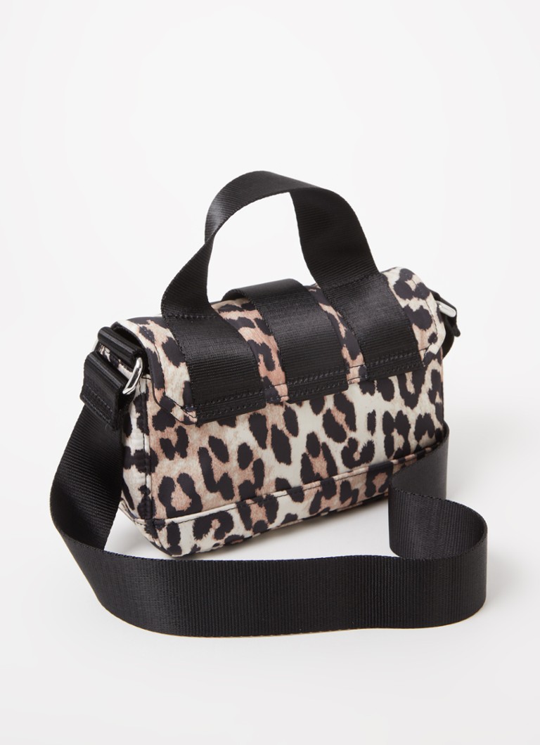 Miniaturní taška Ganni z recyklovaného materiálu s leopardím potiskem