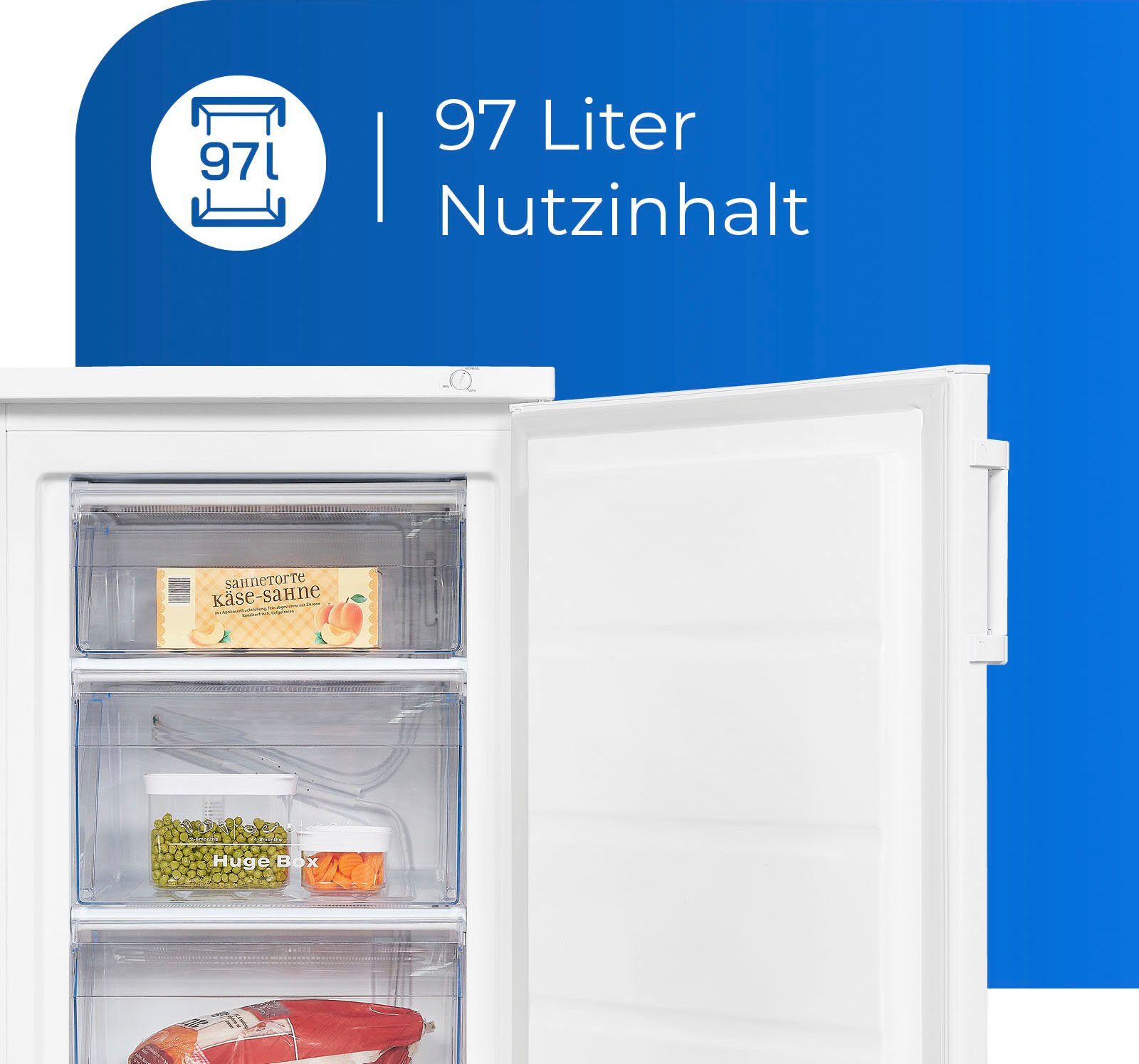 exquisit Gefrierschrank GS81-H-010E, 84,5 cm hoch, 56 cm breit