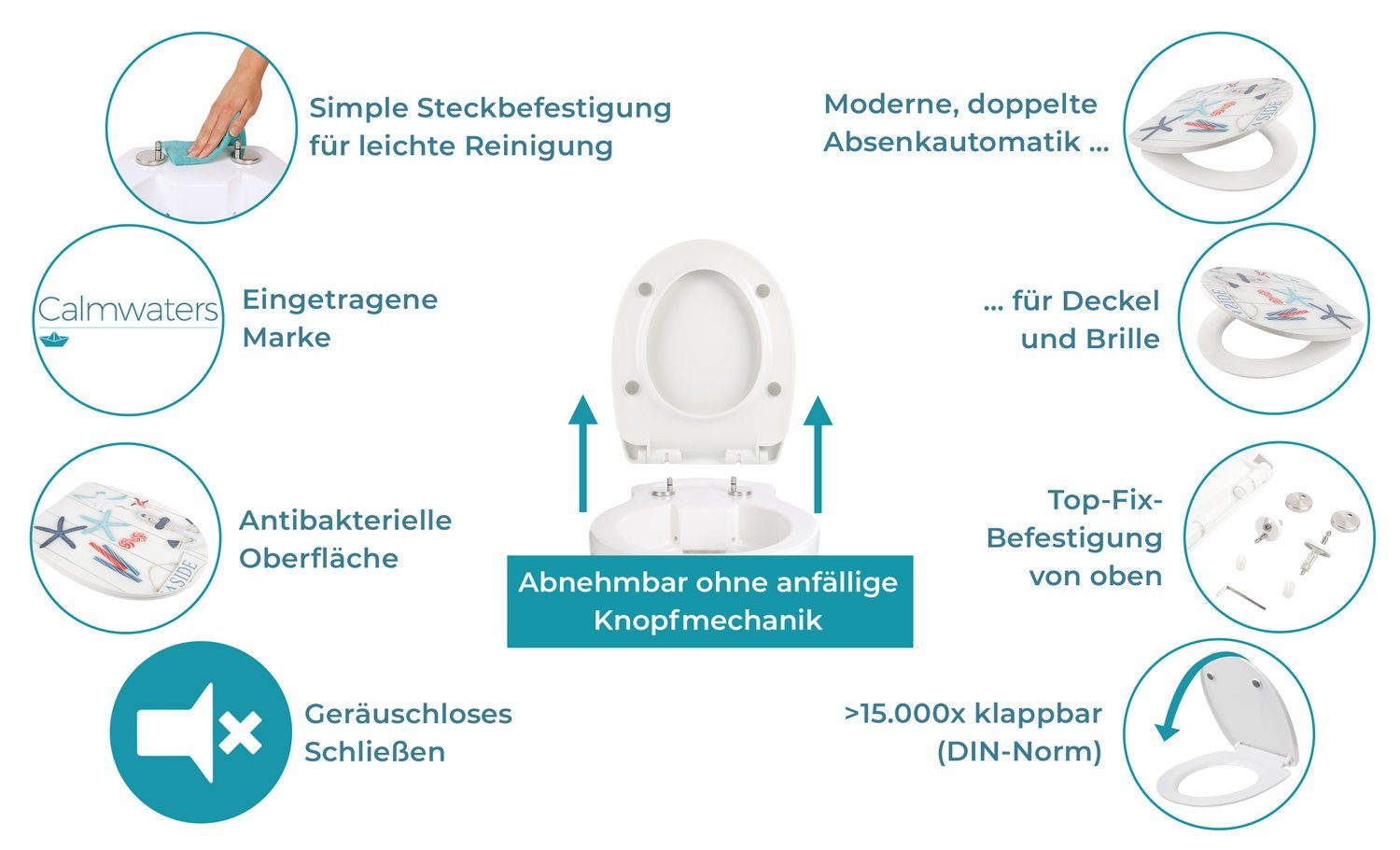 Calmwaters WC-Sitz Motiv Maritim, null