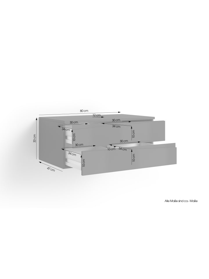 byLiving Waschtisch Shape in Grau - (B) 80 x (H) 33 x (T) 47 cm günstig kaufen onesize