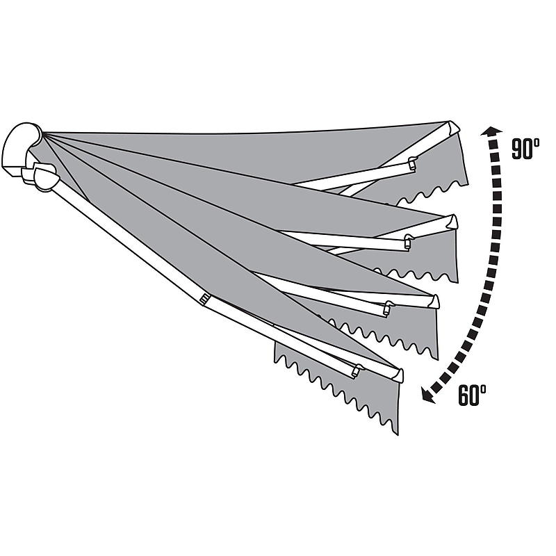 Home Markise 3x2,5 m Gråstripet