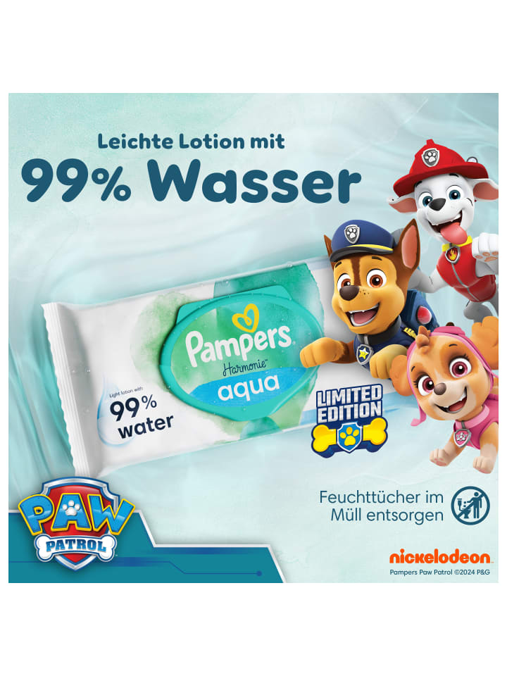 Pampers Pampers Harmonie Aqua Baby-Feuchttücher, 15 Packungen = 720 Feuchttücher günstig kaufen onesize