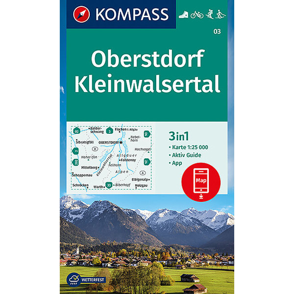 KOMPASS WANDERKARTE OBERSTDORF, KLEINWALSERTAL 1:25 000