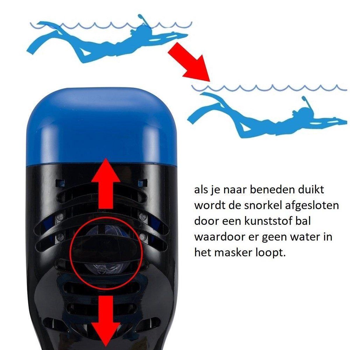 Campingwise L/XL schwarzer Vollgesichts-Tauchmaske