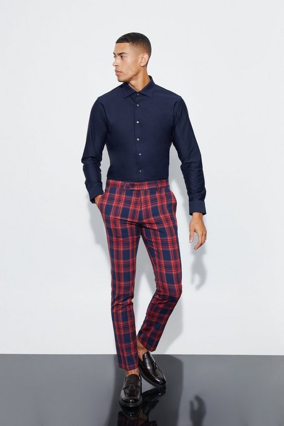 Skinny Tartan Anzughose