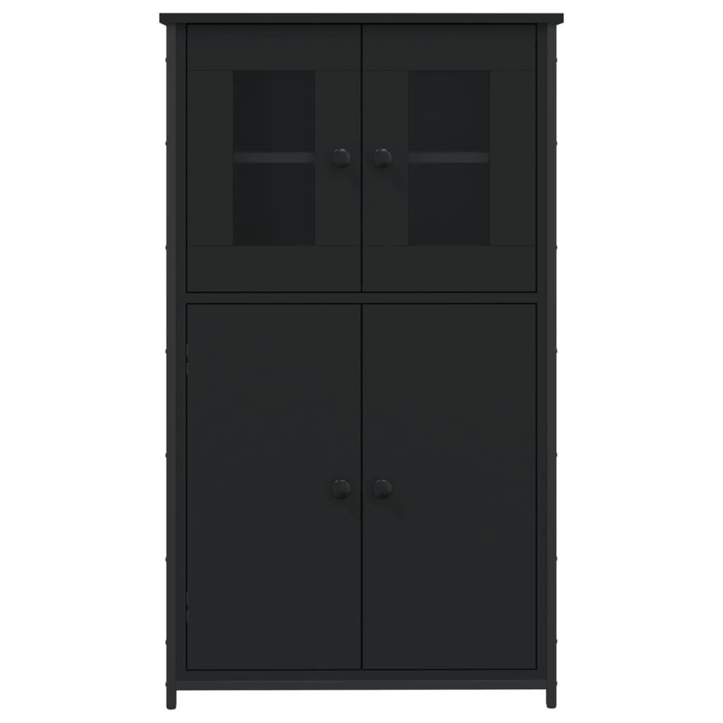 vidaXL Anrichte Highboard Schwarz 62x32x106,5 cm Holzwerkstoff Glas Vitrine