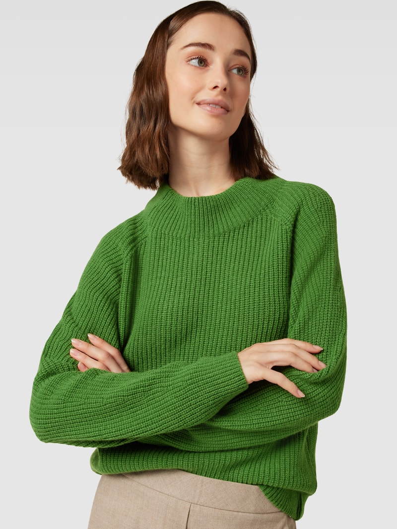 Strickpullover mit Rundhalsausschnitt in apfelgrün