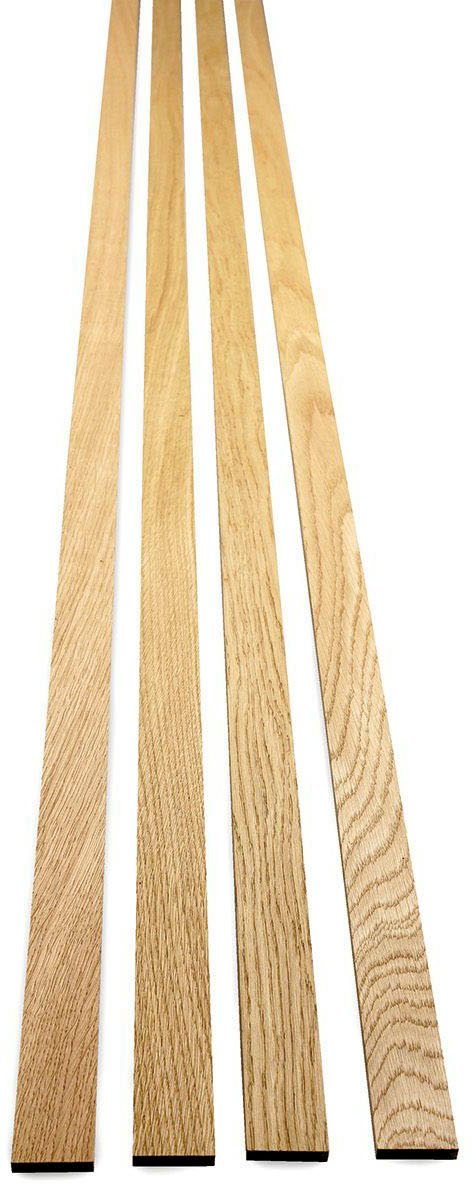 acous Wandpaneel acous STIX Eiche, BxL: 3,45x250 cm, 0,51 qm, (Set, 4-tlg) Echtholz-Dekoleiste selbstklebend, 4er-Set inklusive 1x Distanzhalter