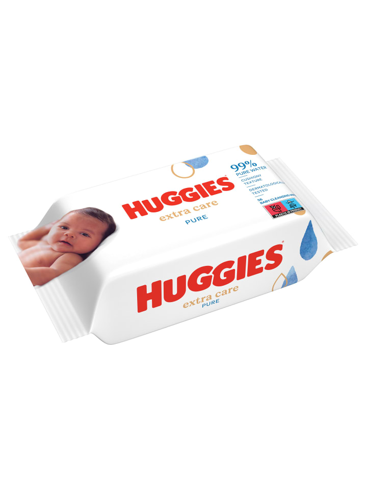 HUGGIES Pure Extra Care Baby Feuchttücher Tücher Parfümfrei 12 x 56 Stk günstig kaufen onesize