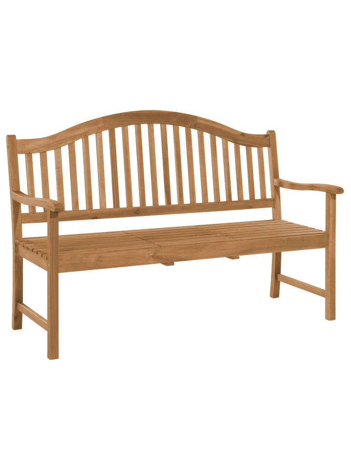 Beliani Gartenbank HILO in Heller Holzfarbton - (W) 150 x (H) 102 x (L) 54 cm günstig kaufen onesize