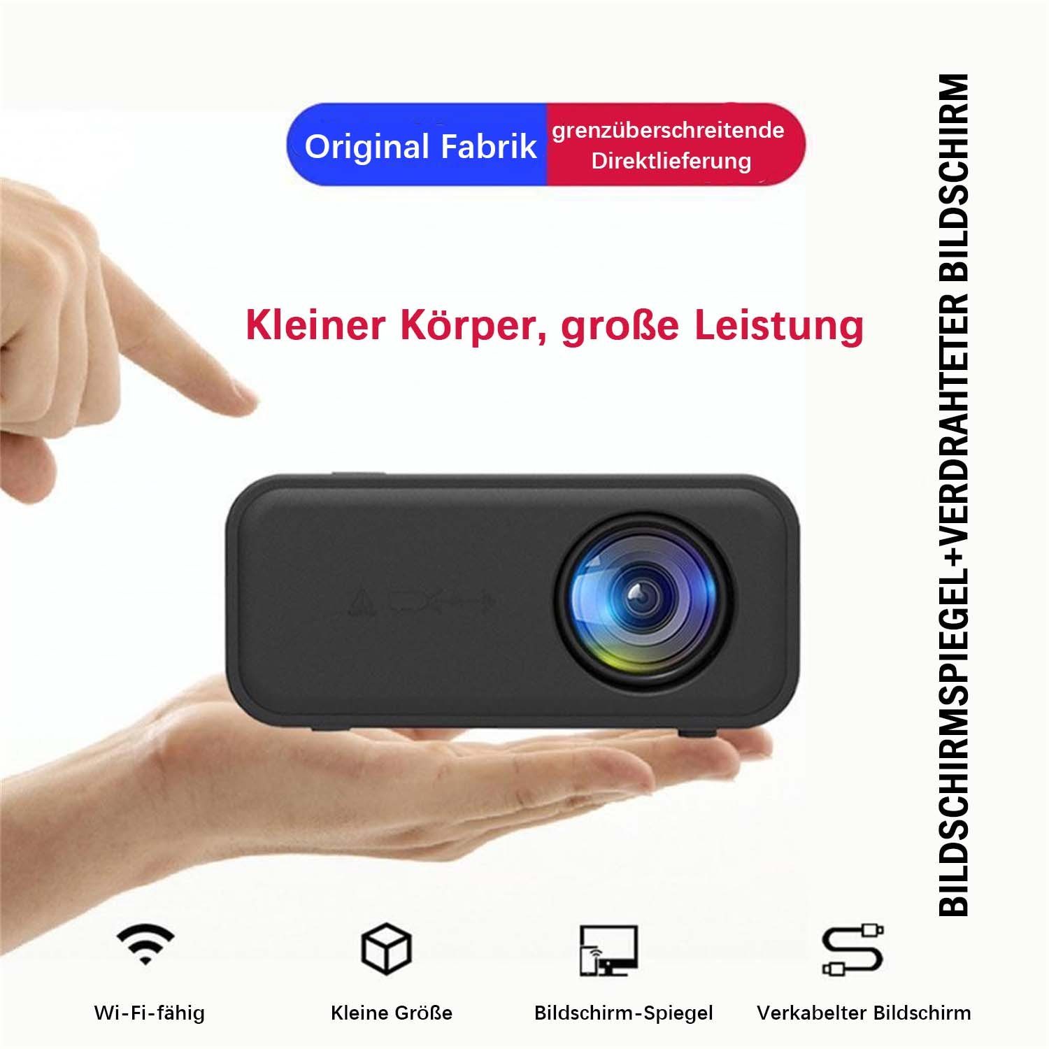 Yoyaxi Kompakter und tragbarer Projektor für unterwegs Beamer (Bietet hochauflösende Bildqualität für ein Heimkinoerlebnis)