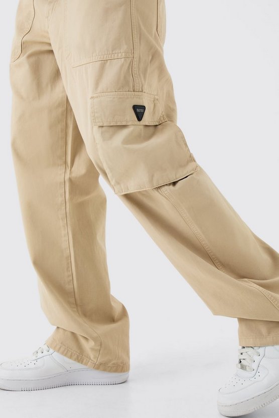 Cargo-Hose mit Reißverschluss und Gummi-Etikett