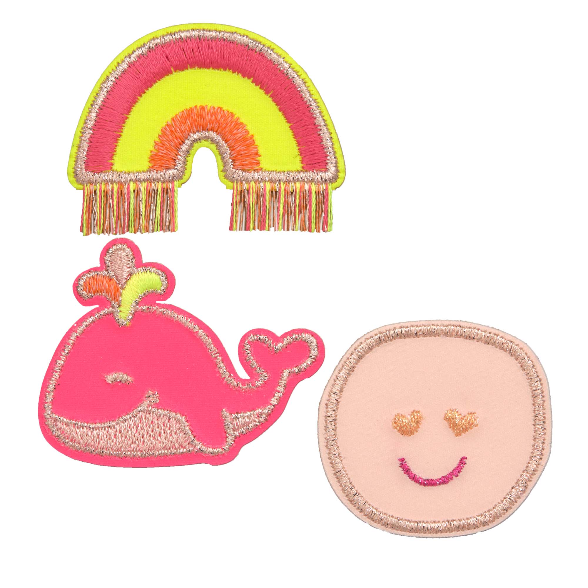 Textil-Sticker (3 Stk), Wal Pink