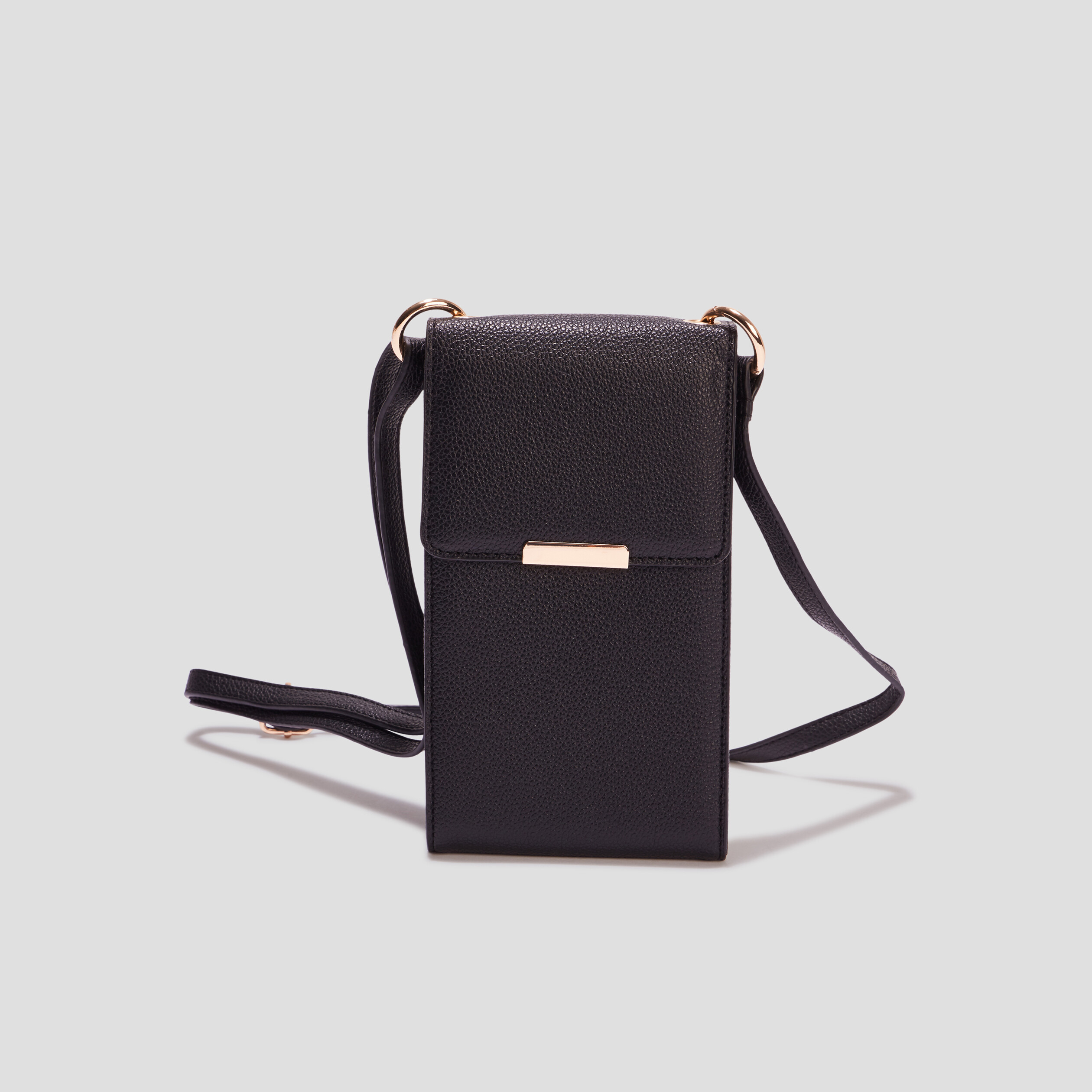 Portefeuille pochette avec bandoulière noir femme | La Halle