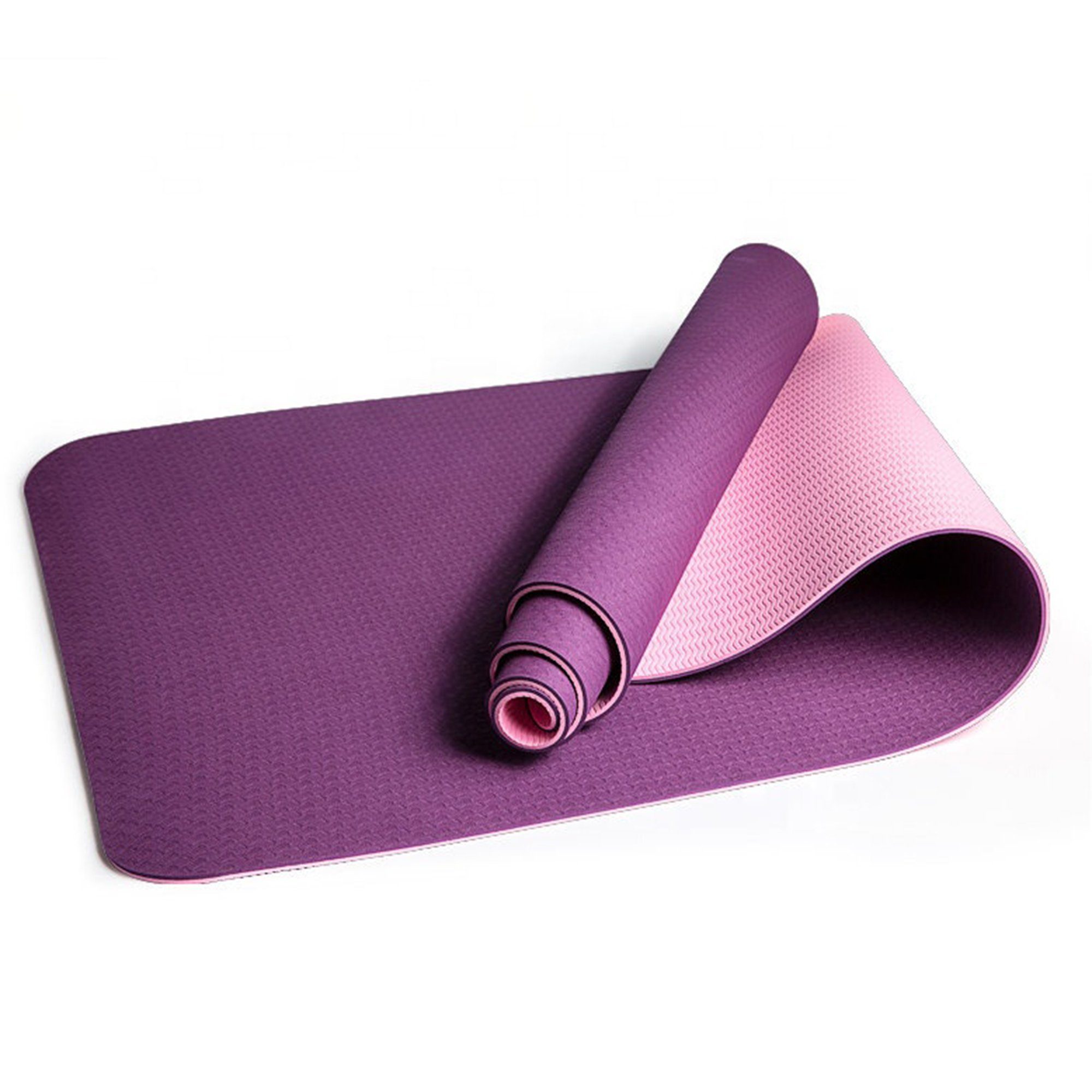 Technofit Yogamatte Yoga Fitnessmatte Bordeaux-lila 183 cm x 61 cm x 0,6 cm, mit robuster Fertigung, standfest