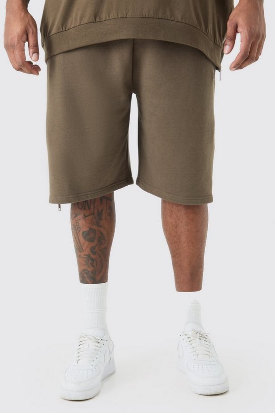 Plus Oversize Shorts mit Reißverschluss-Saum