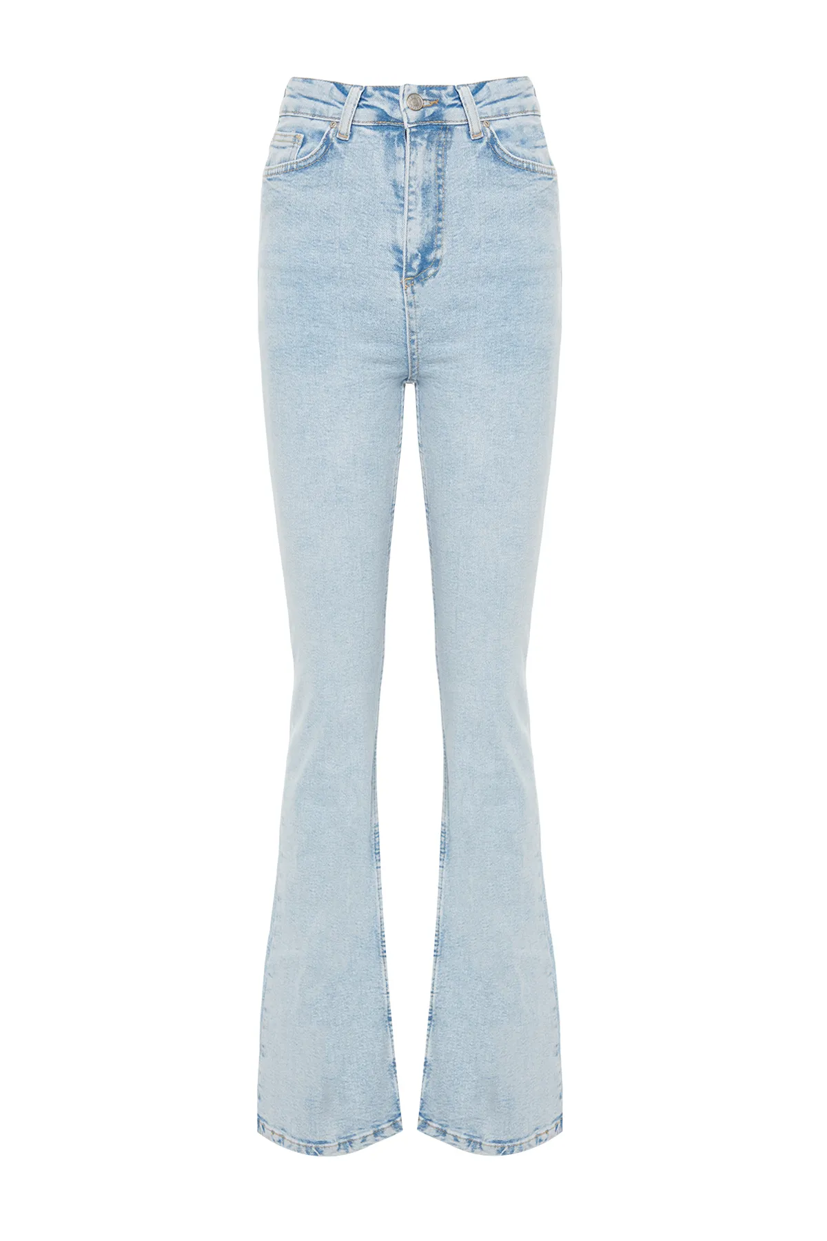 Trendyol Collection  Hellblaue Schlagjeans mit hoher Taille TWOAW24JE00083